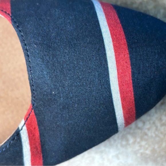 Free People Women's Navy and Red boho Striped clogs heels - Picture 6 of 6